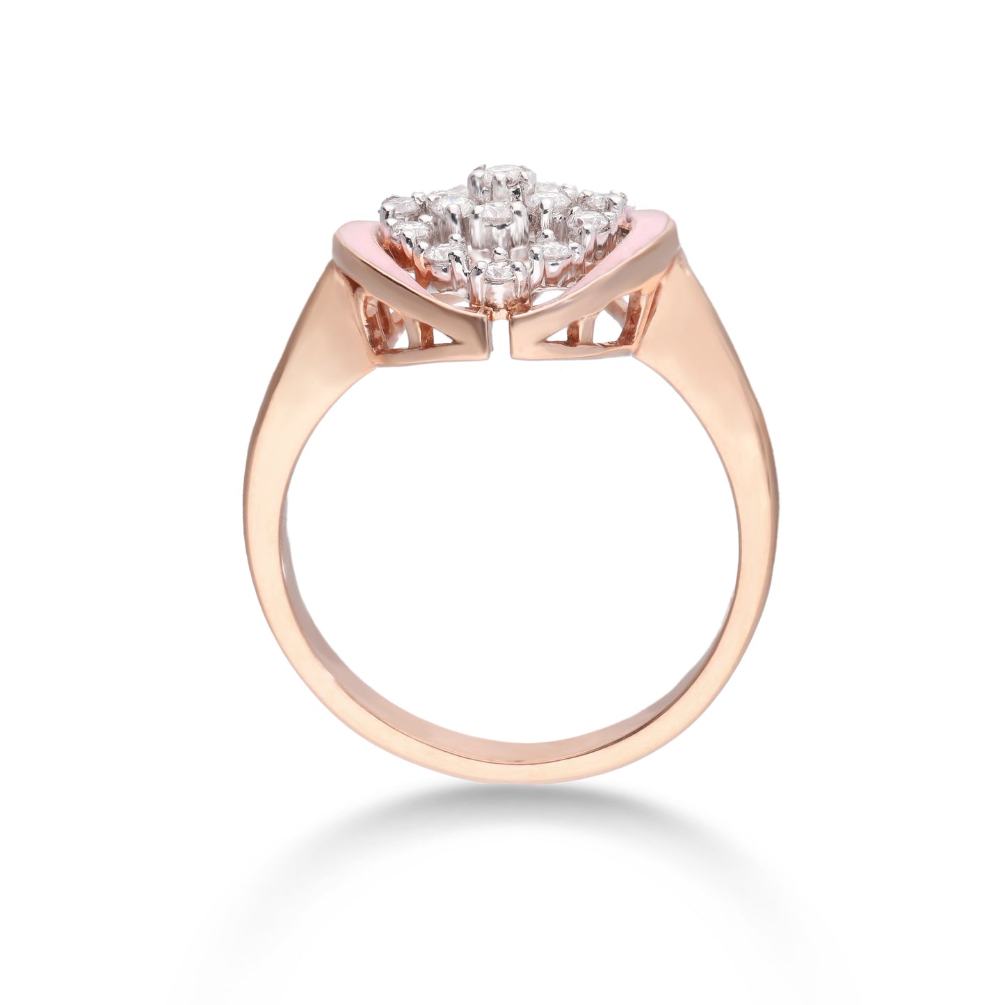 Rosa halo diamond ring
