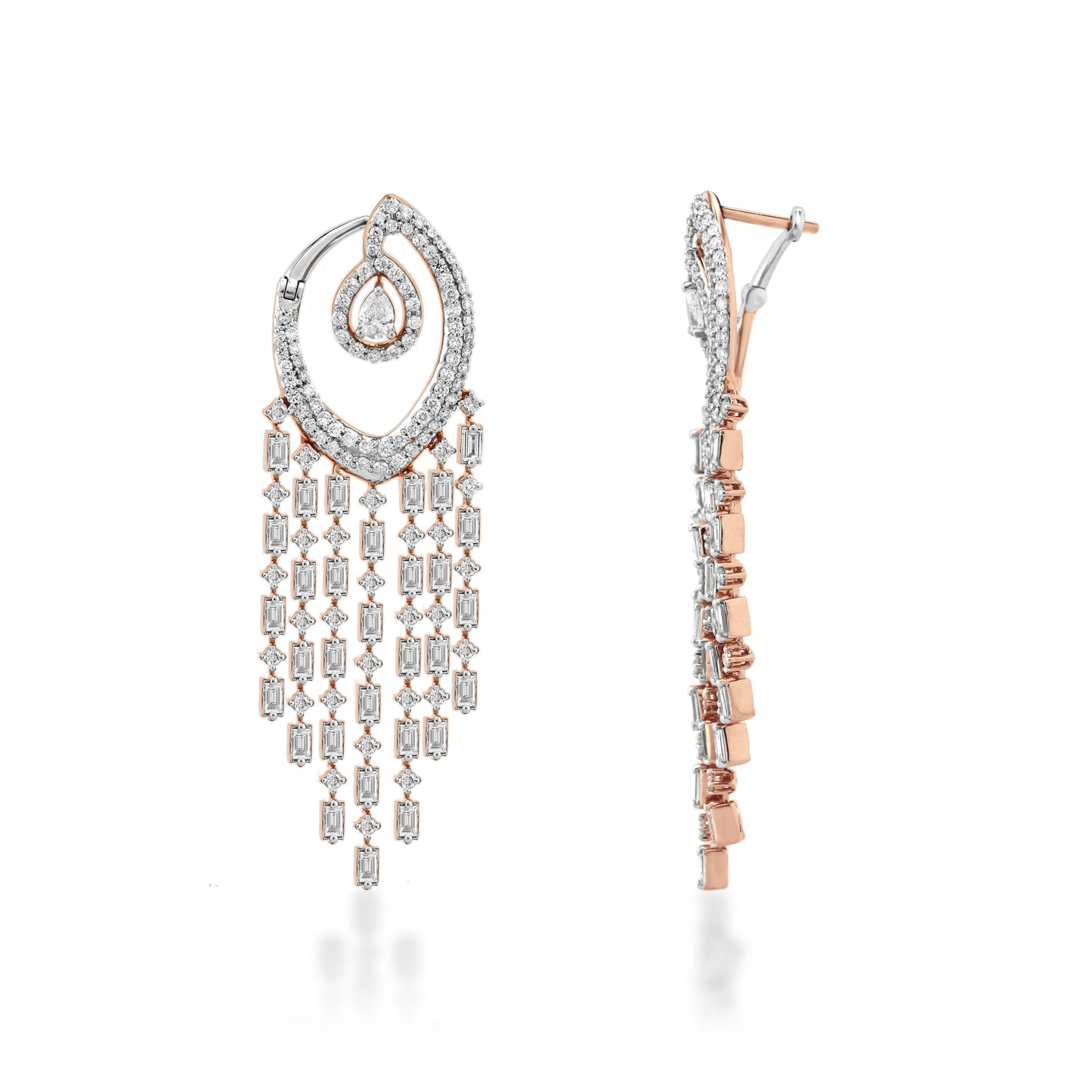 Freeflowing Gliding Diamond Earrings