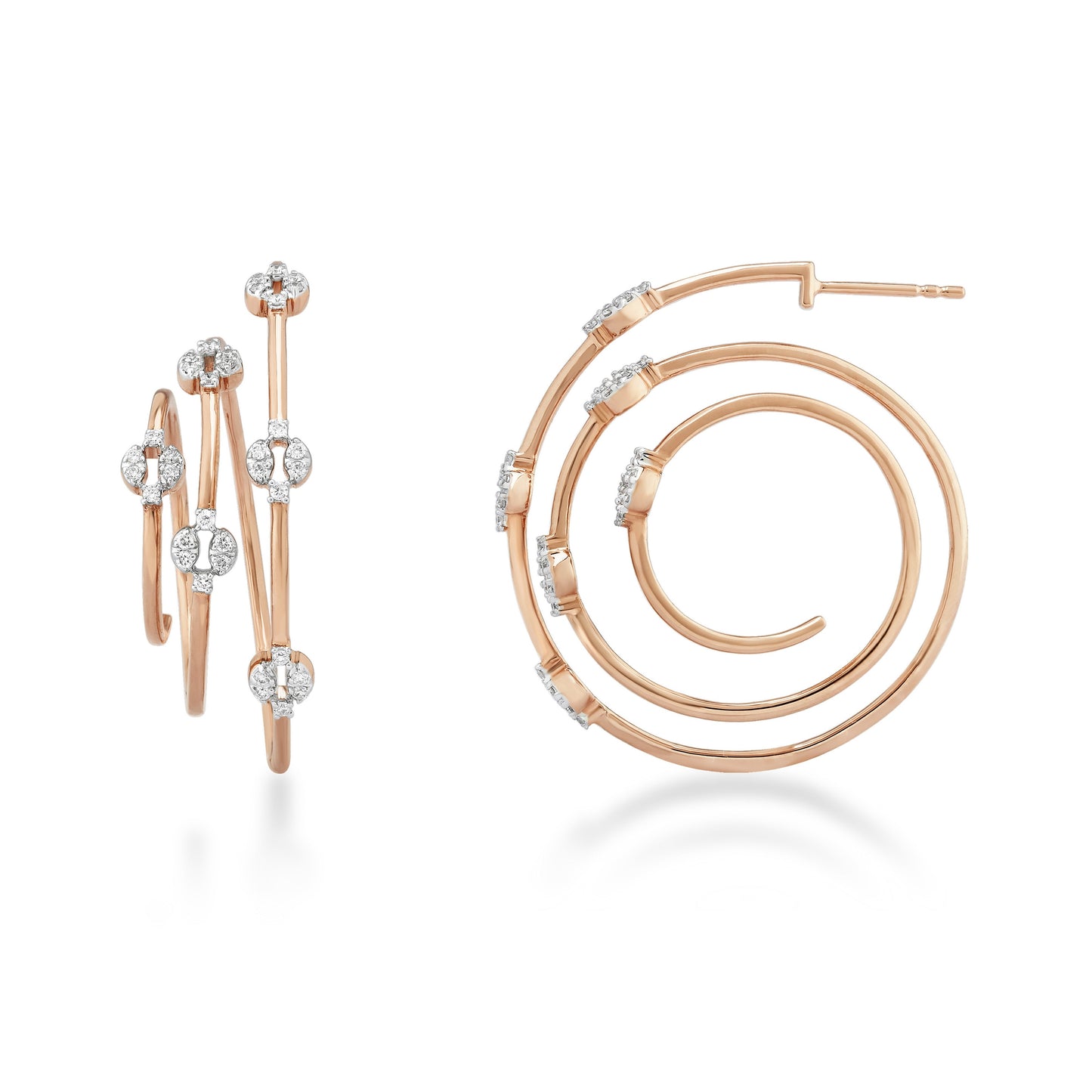 Circled Labyrinth Diamond Earrings