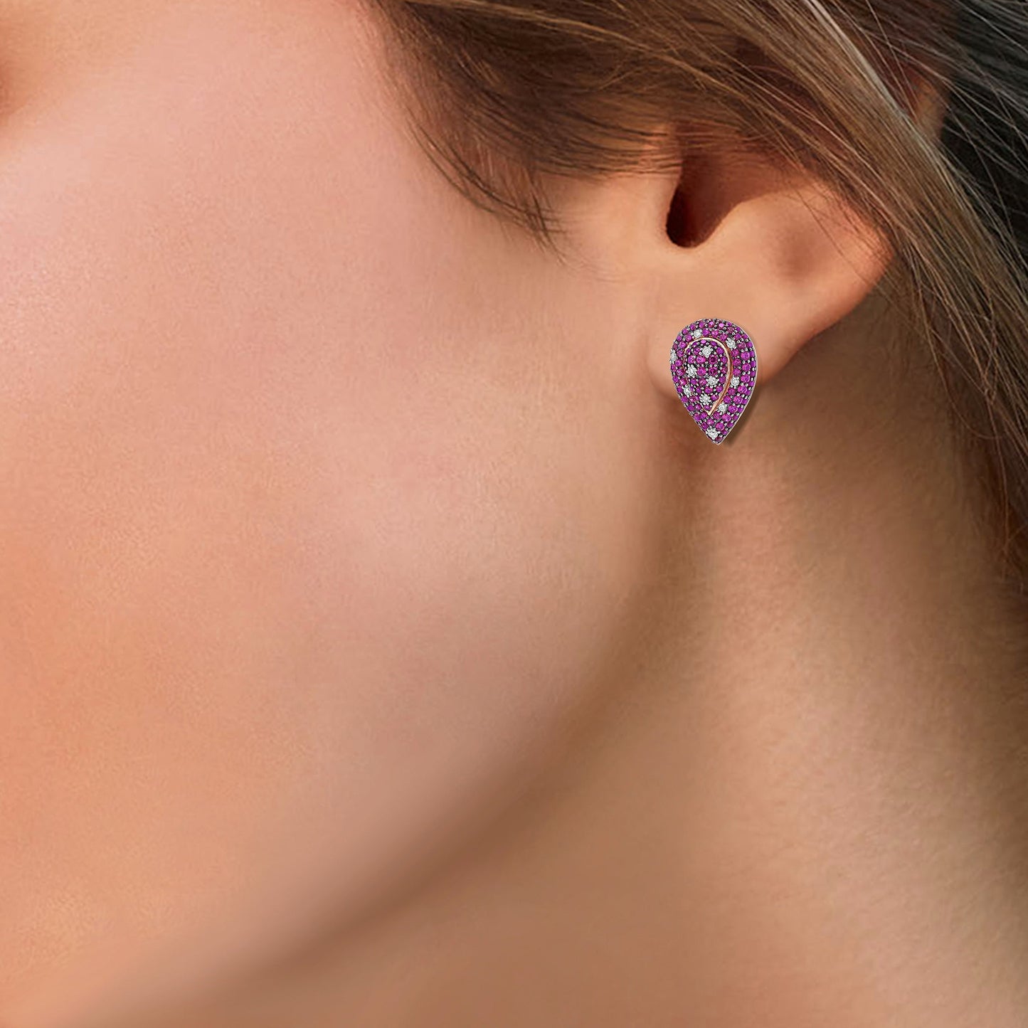 Illuminaire Crimson Diamond Earrings*