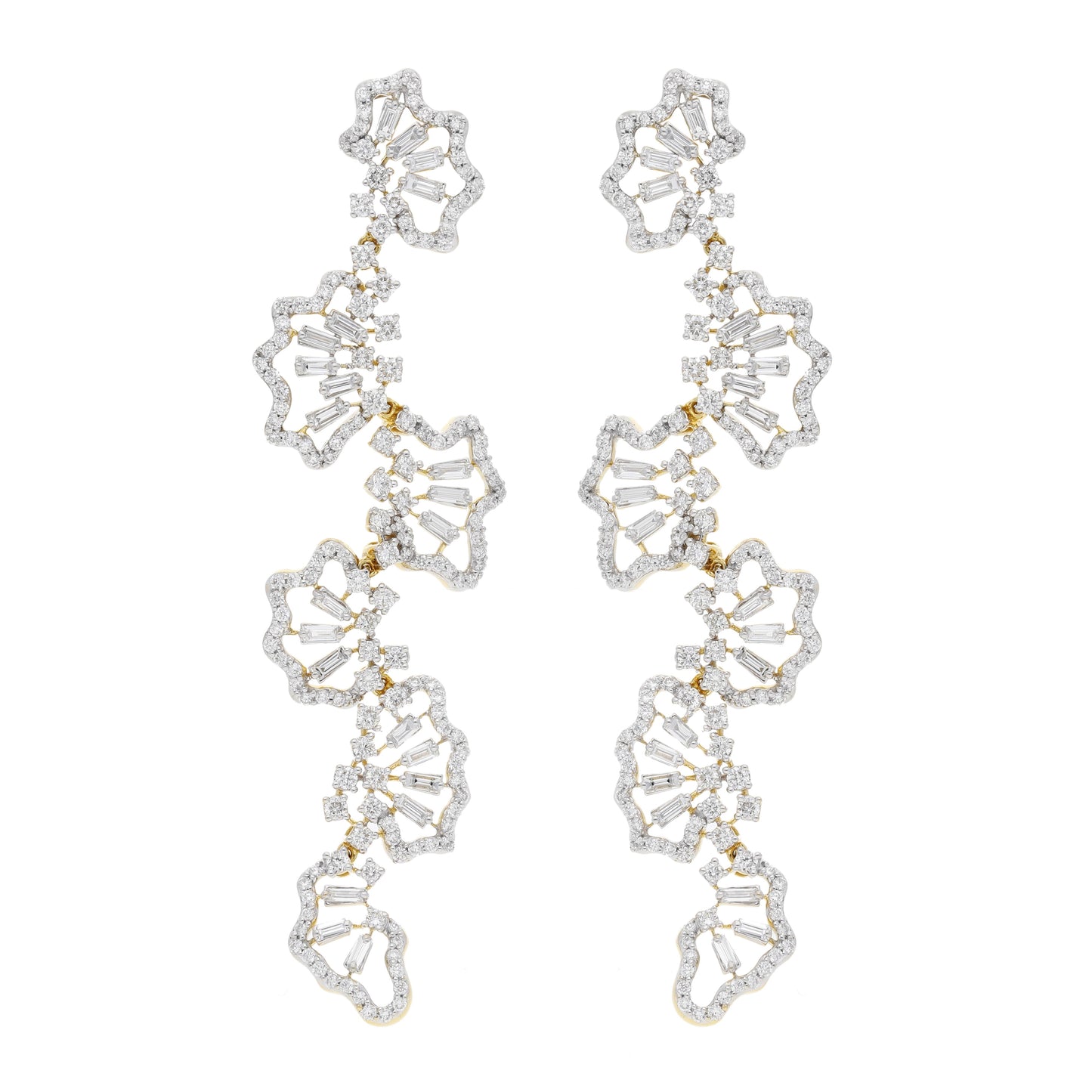 Scatter Waltz Jigsaw Diamond Earrings