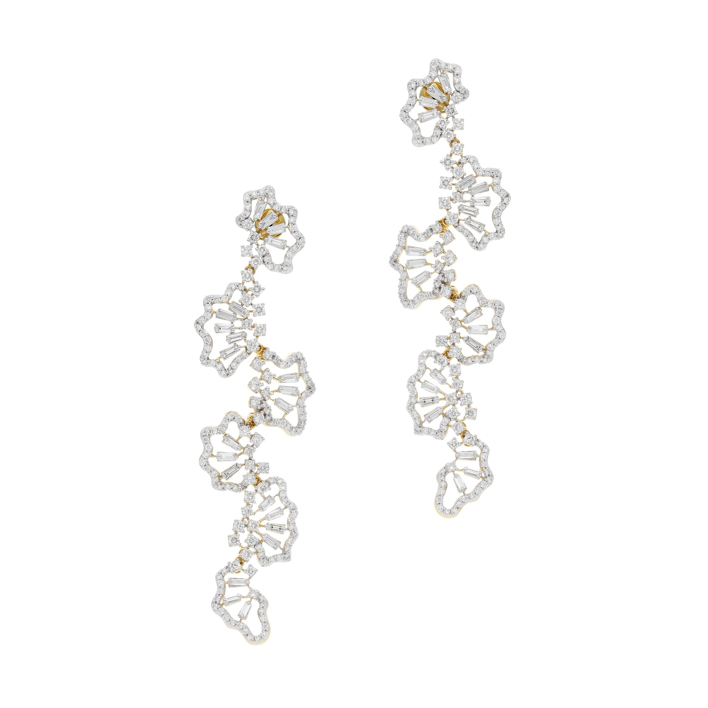 Scatter Waltz Jigsaw Diamond Earrings