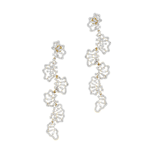 Scatter Waltz Jigsaw Diamond Earrings