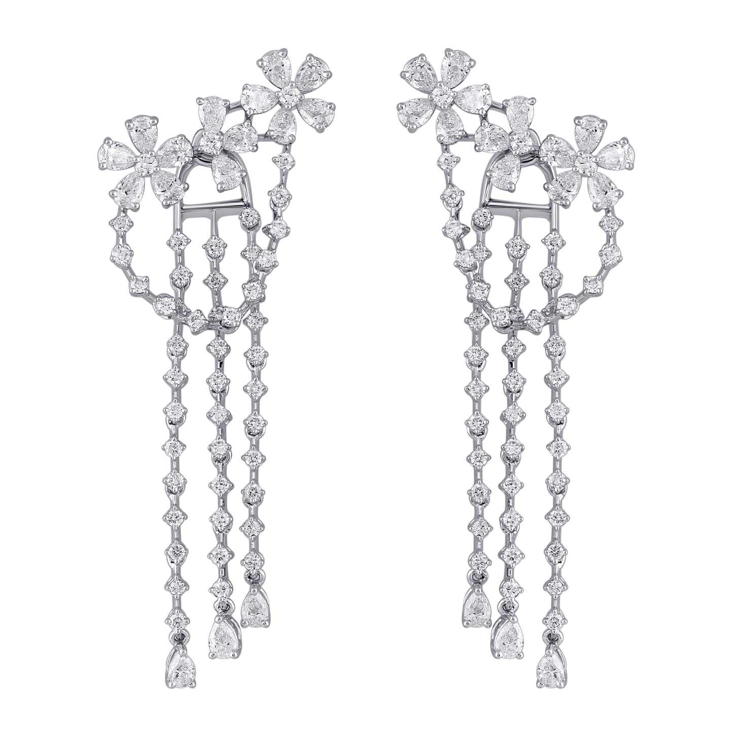 Freeflowing Dangle Diamond Earrings