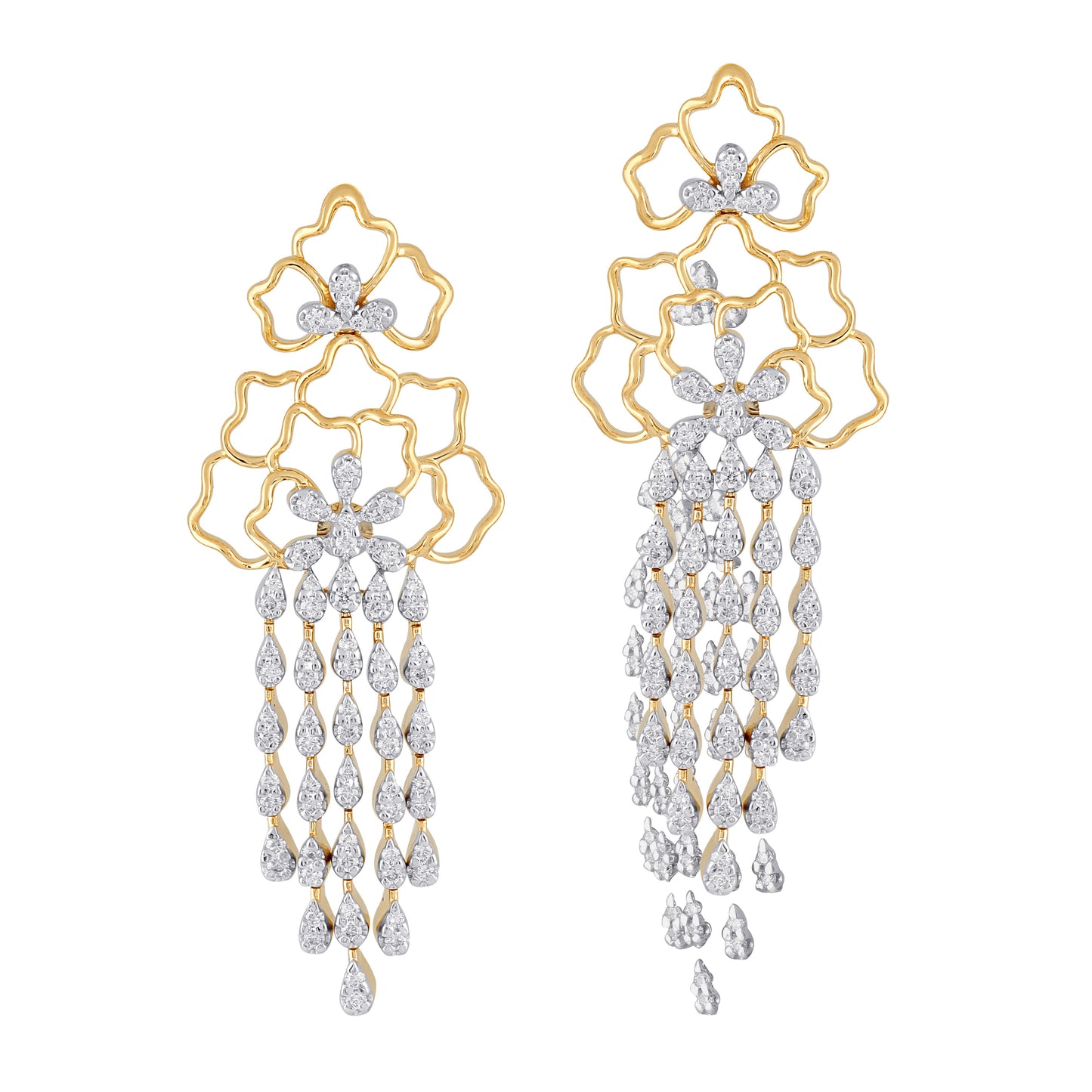 Freeflowing Cascade Diamond Earrings