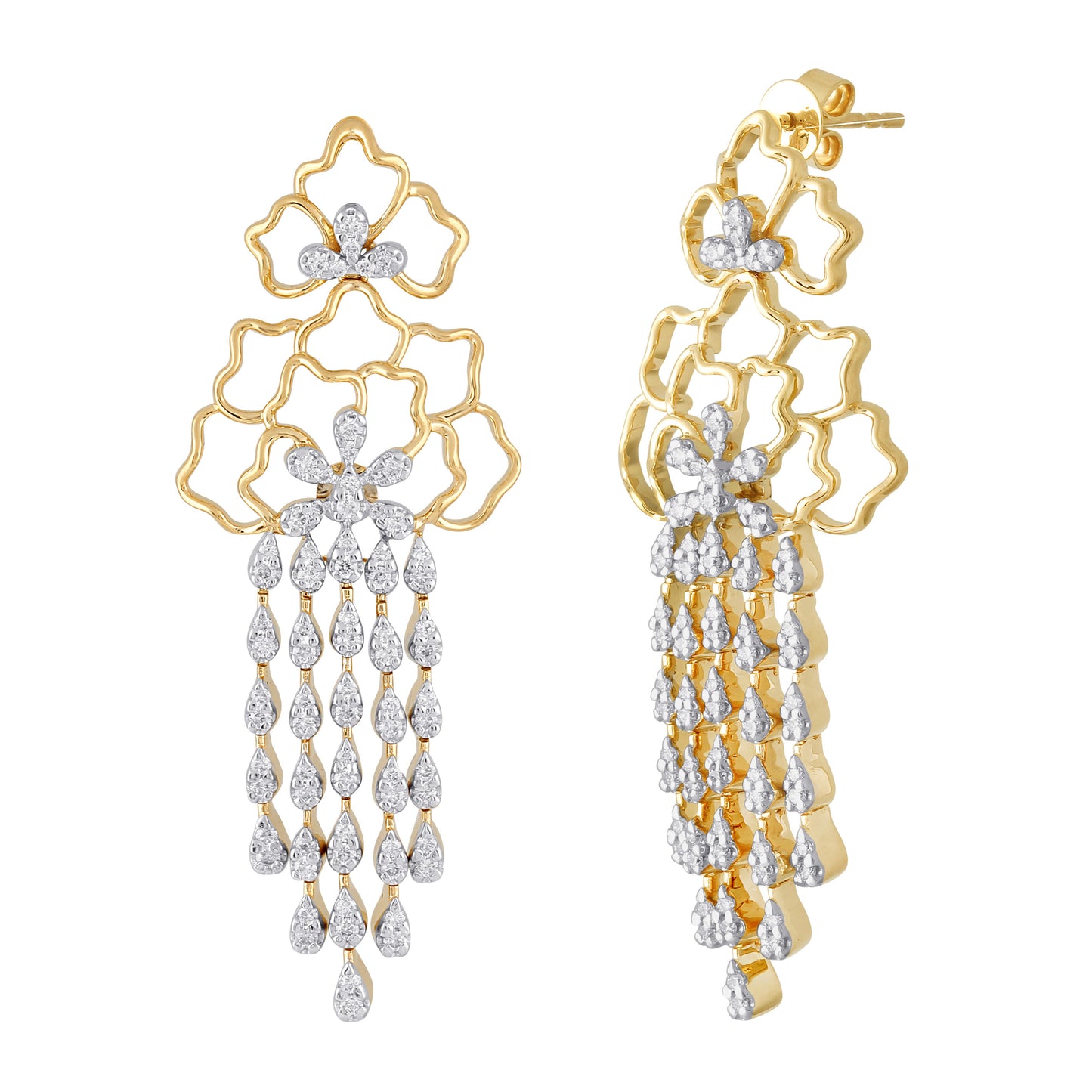 Freeflowing Cascade Diamond Earrings