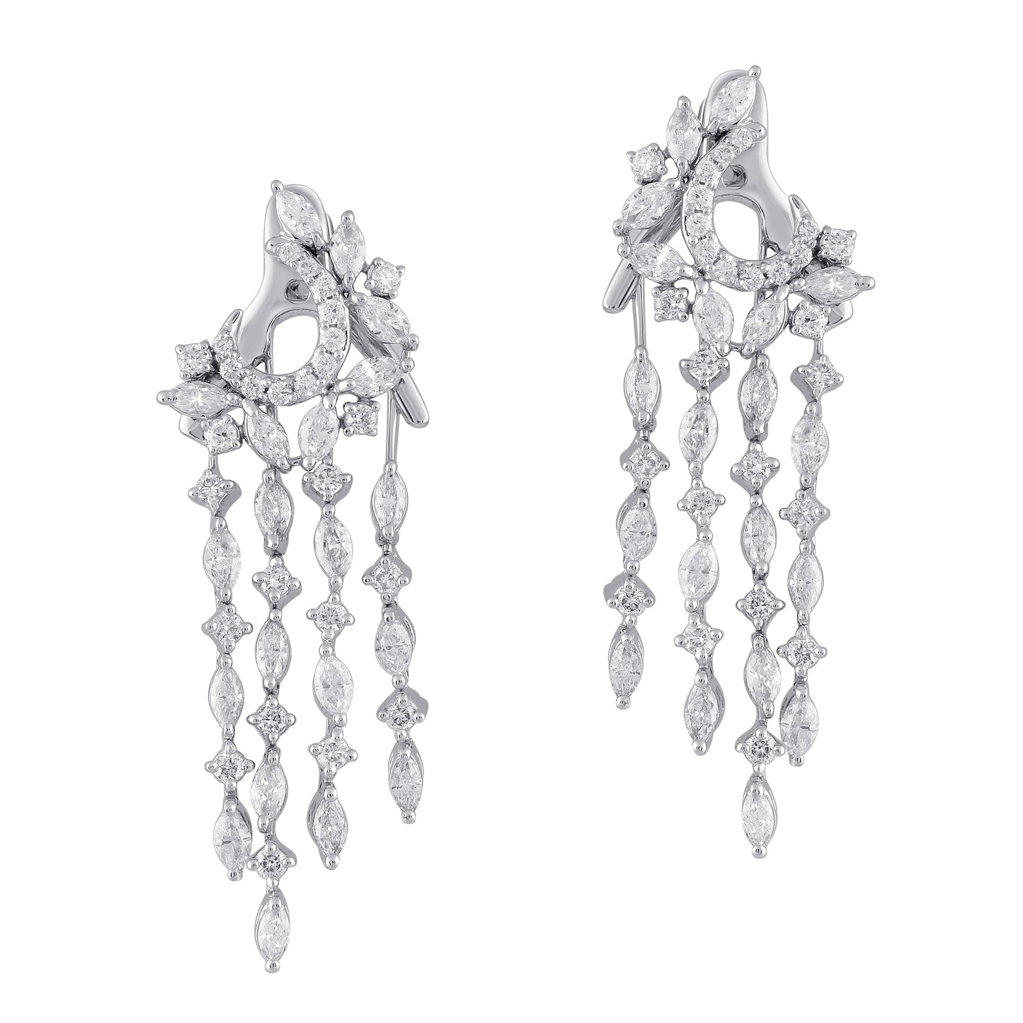 Freeflowing Fluid Diamond Earrings