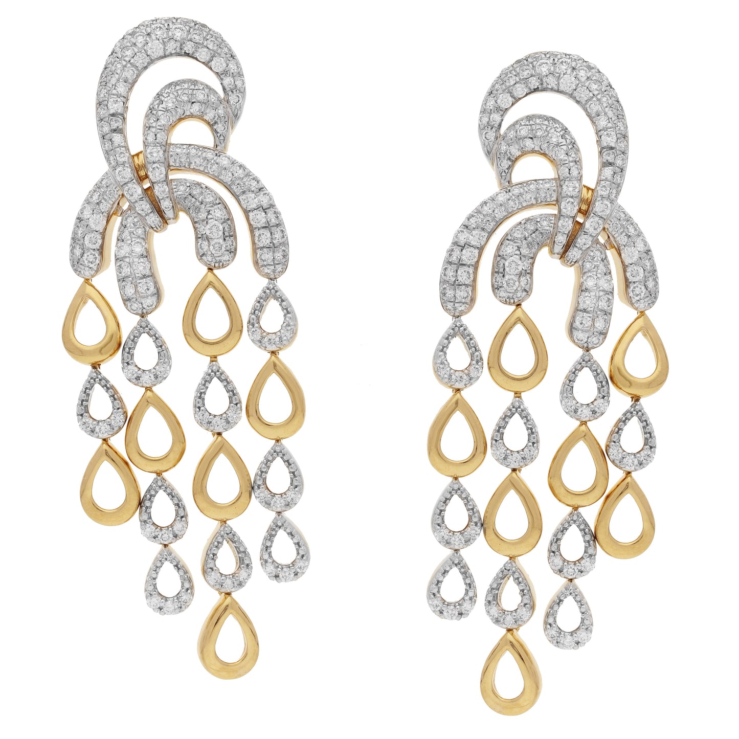 Freeflowing Rainbow Diamond Earrings