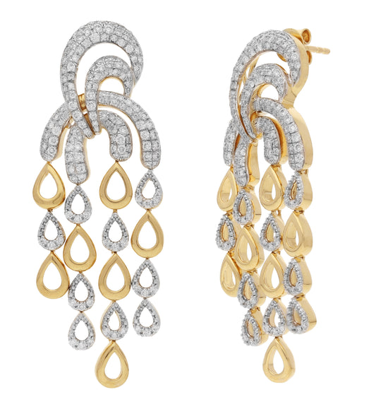 Freeflowing Rainbow Diamond Earrings