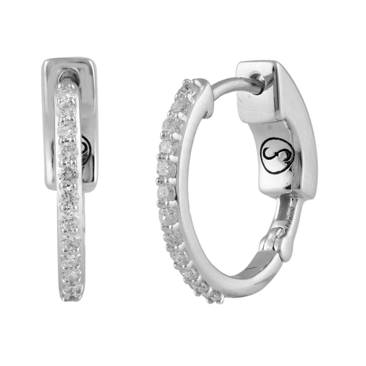 Circled Rollercoaster Diamond Earrings