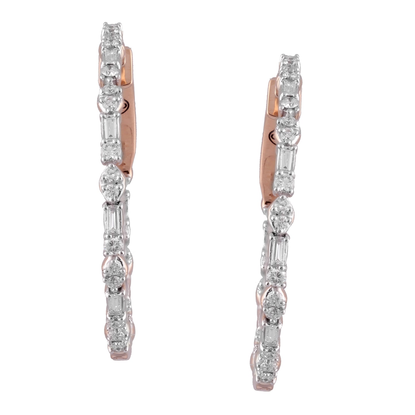 Circled Carved Diamond Earrings
