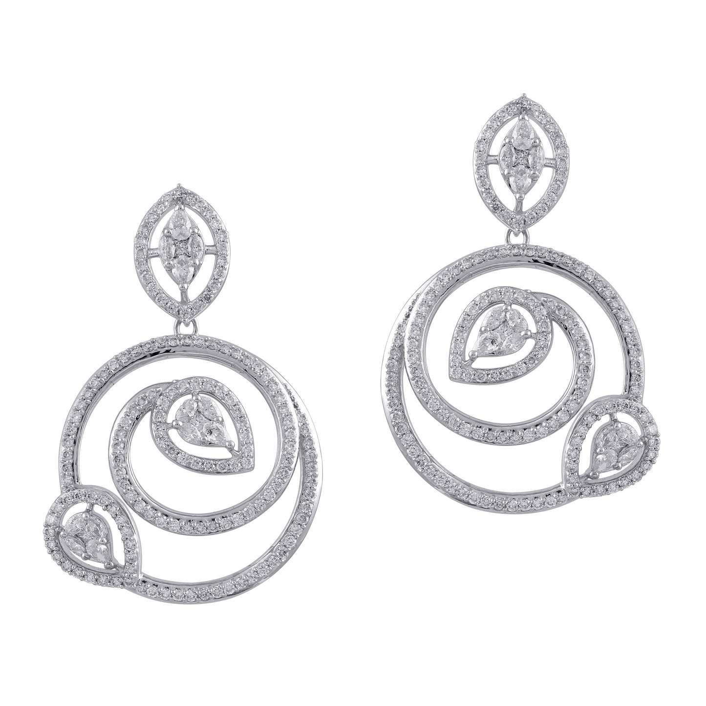 One Spiral Diamond Earrings