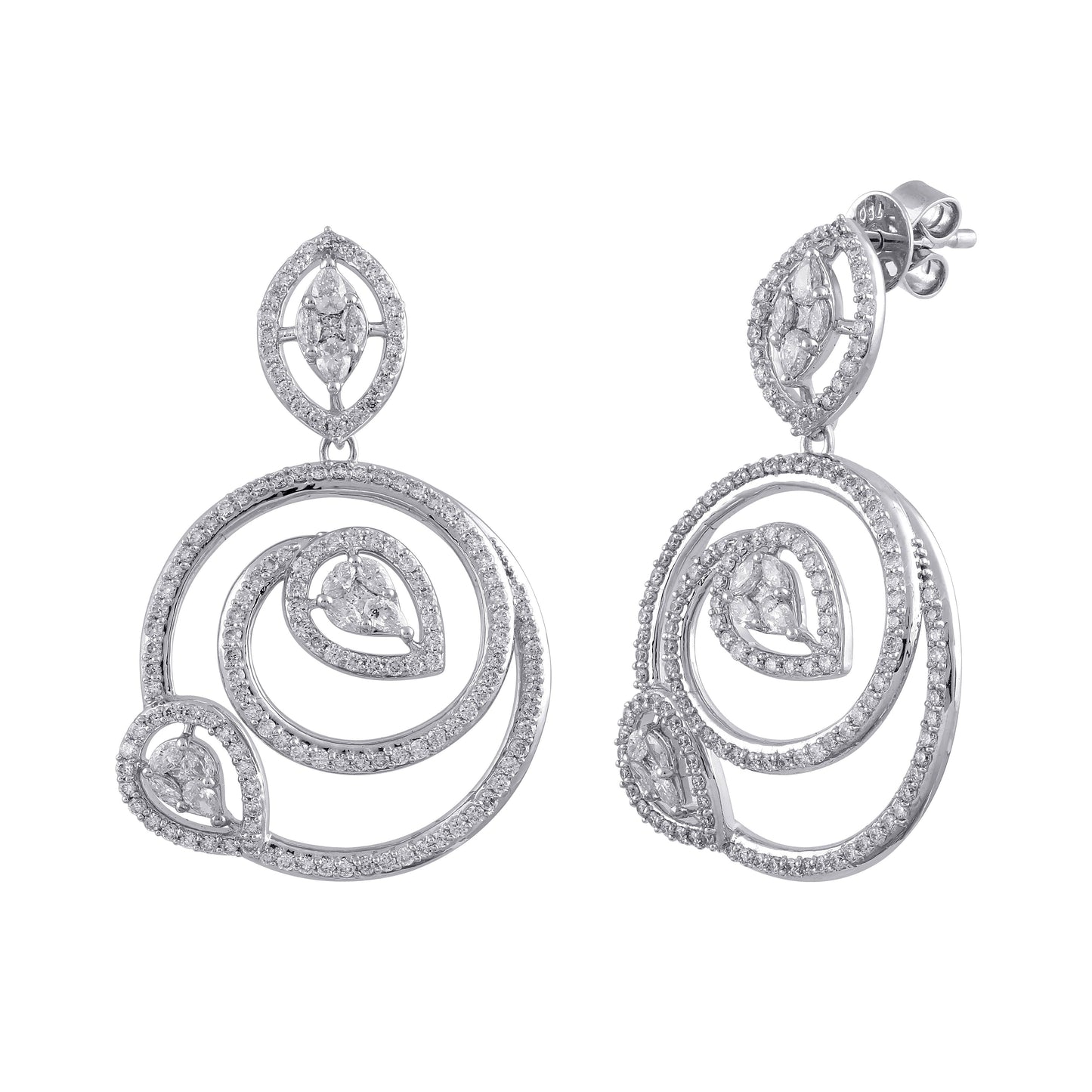 One Spiral Diamond Earrings