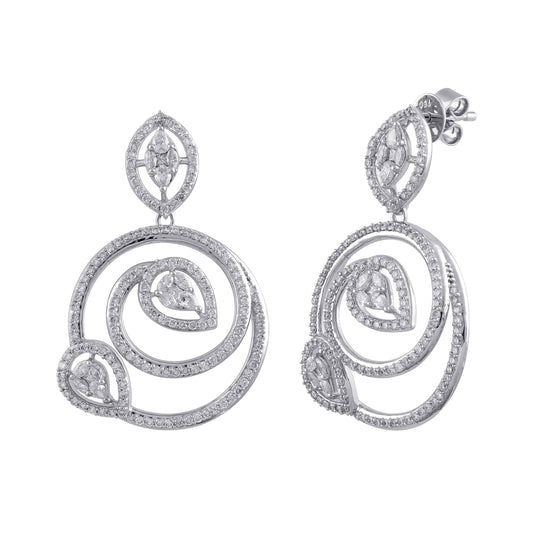 One Spiral Diamond Earrings