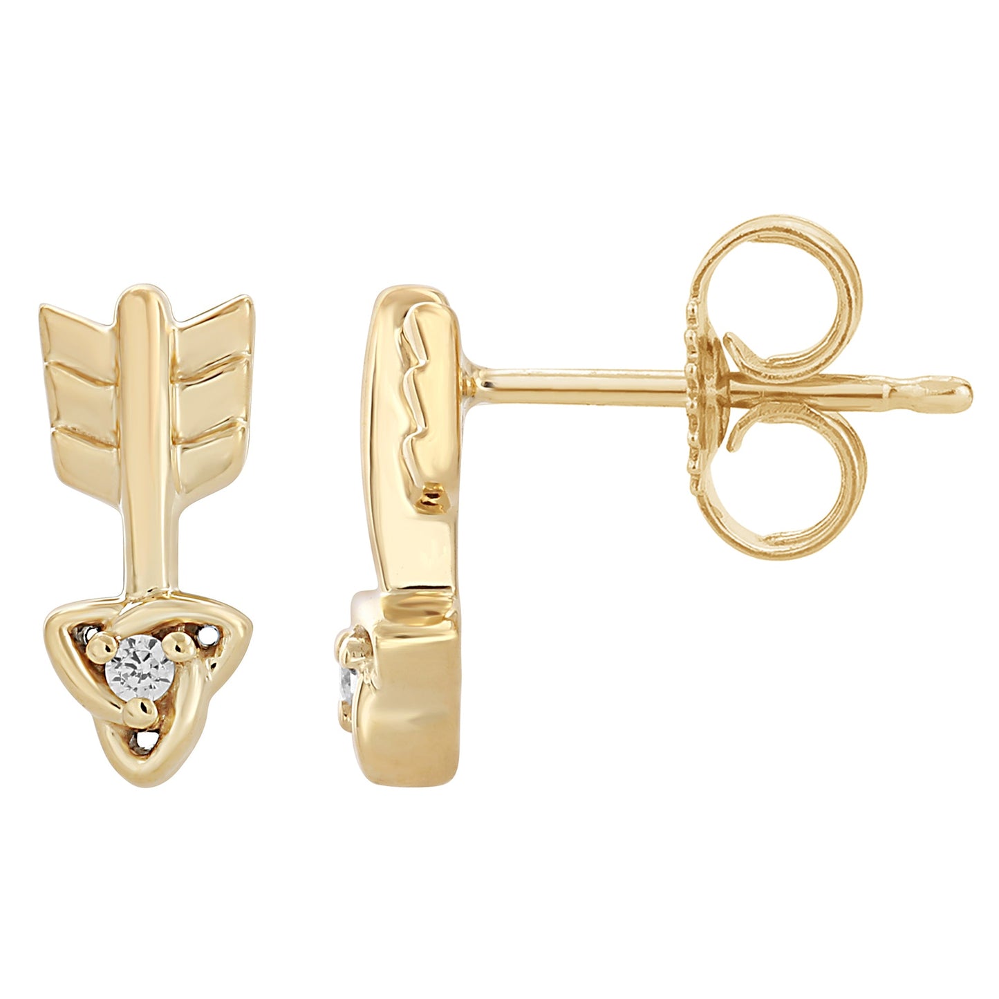 Merida Arrow Stud Earrings with Diamonds