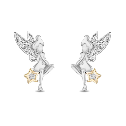 Tinker Bell Earrings with 1/10 cttw Diamonds