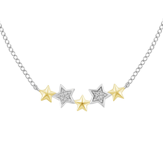 Tinker Bell Star Necklace with 1/20 cttw Diamonds