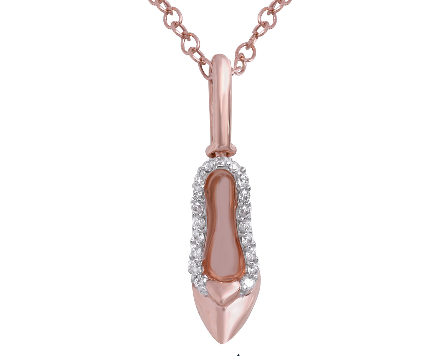 Cinderella Slipper Pendant with 1/20 cttw Diamonds