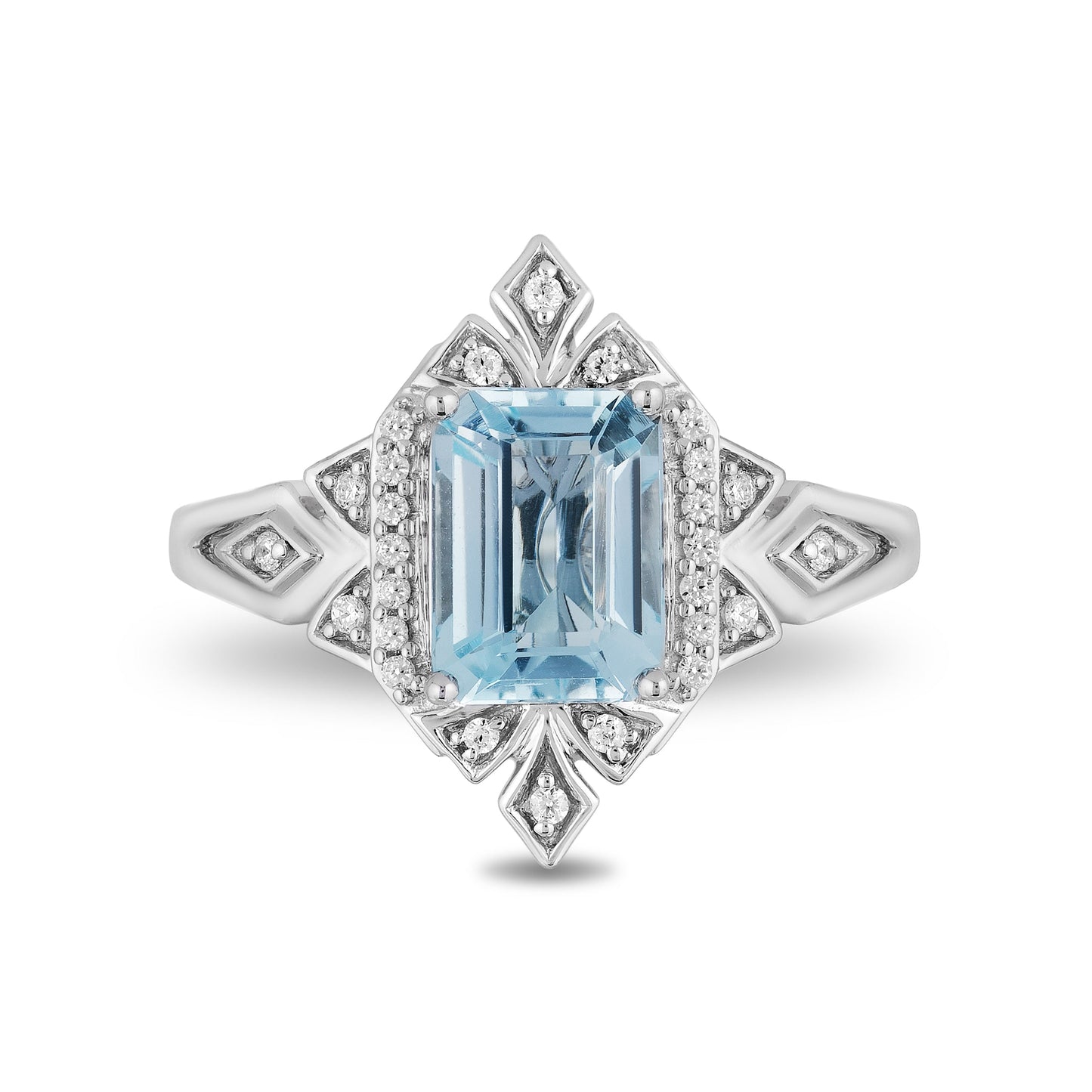 Elsa Ring with 1/10 cttw Diamonds and Sky Blue Topaz