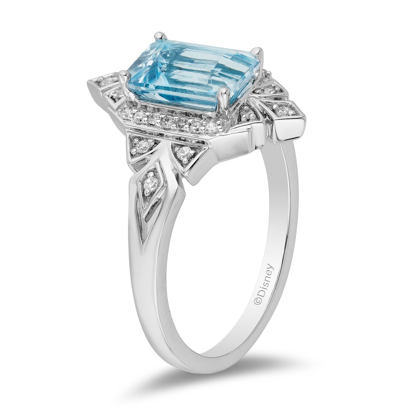 Elsa Ring with 1/10 cttw Diamonds and Sky Blue Topaz