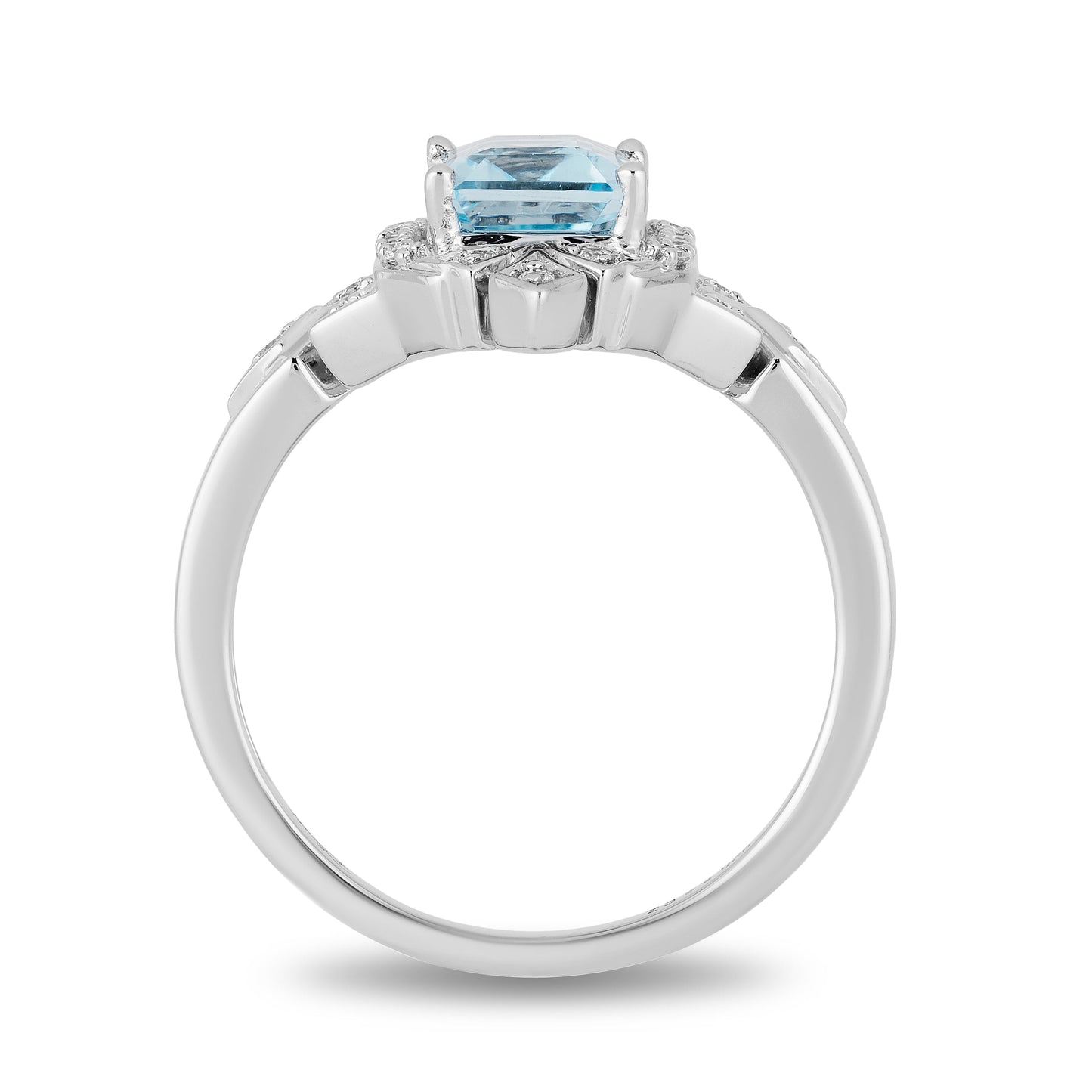 Elsa Ring with 1/10 cttw Diamonds and Sky Blue Topaz