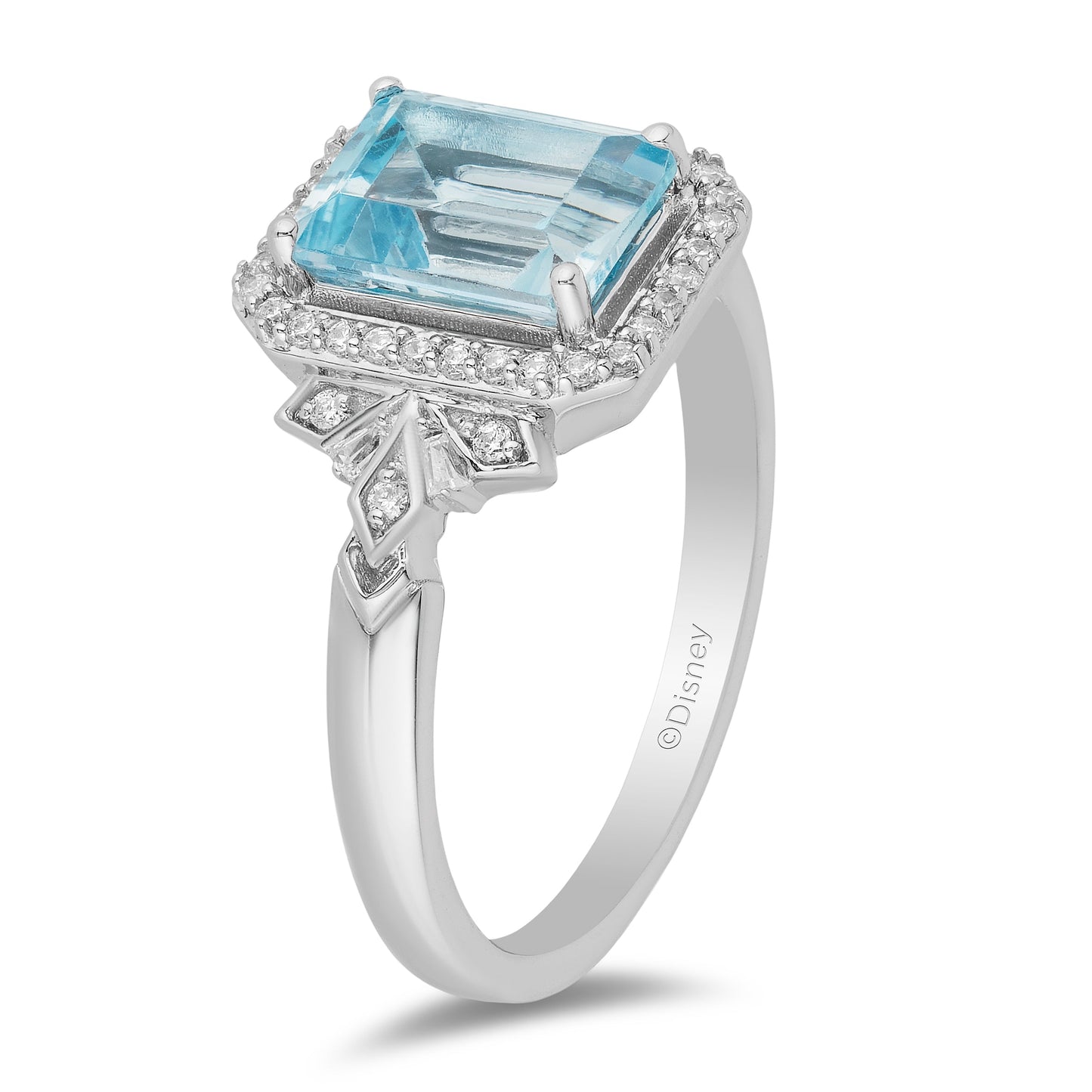 Elsa Ring with 1/6 cttw Diamonds and Sky Blue Topaz