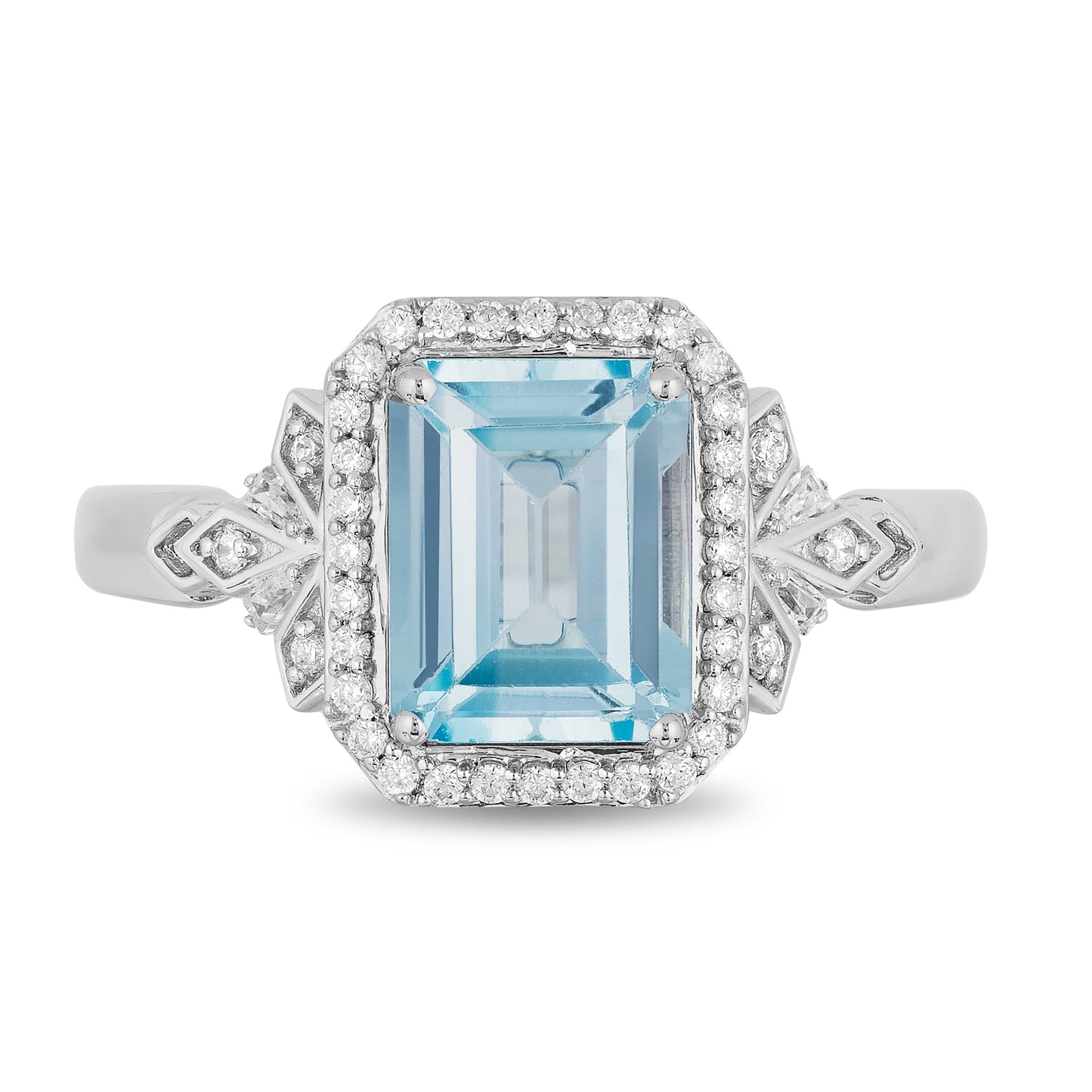 Elsa Ring with 1/6 cttw Diamonds and Sky Blue Topaz