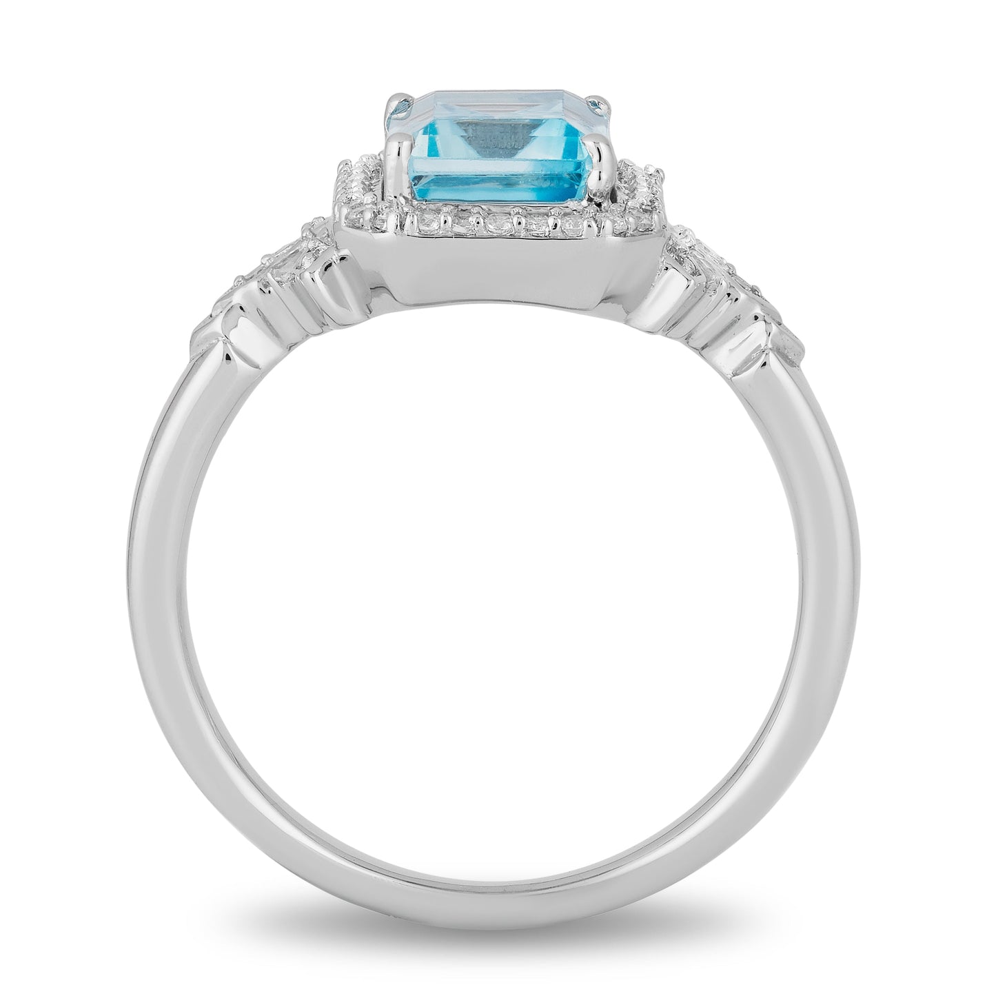 Elsa Ring with 1/6 cttw Diamonds and Sky Blue Topaz