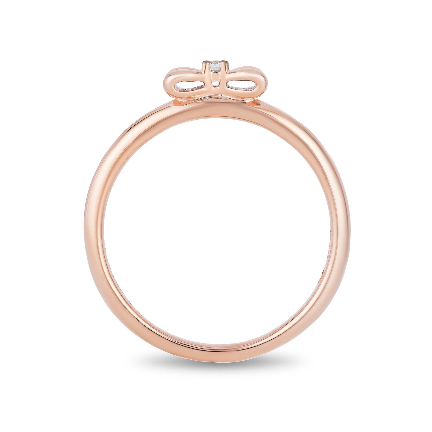 Snow White Bow Ring with Diamonds