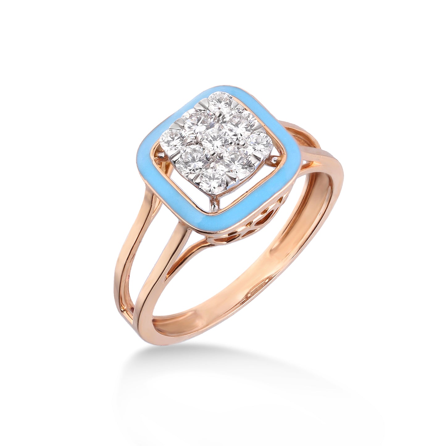 Aqua daisy ring