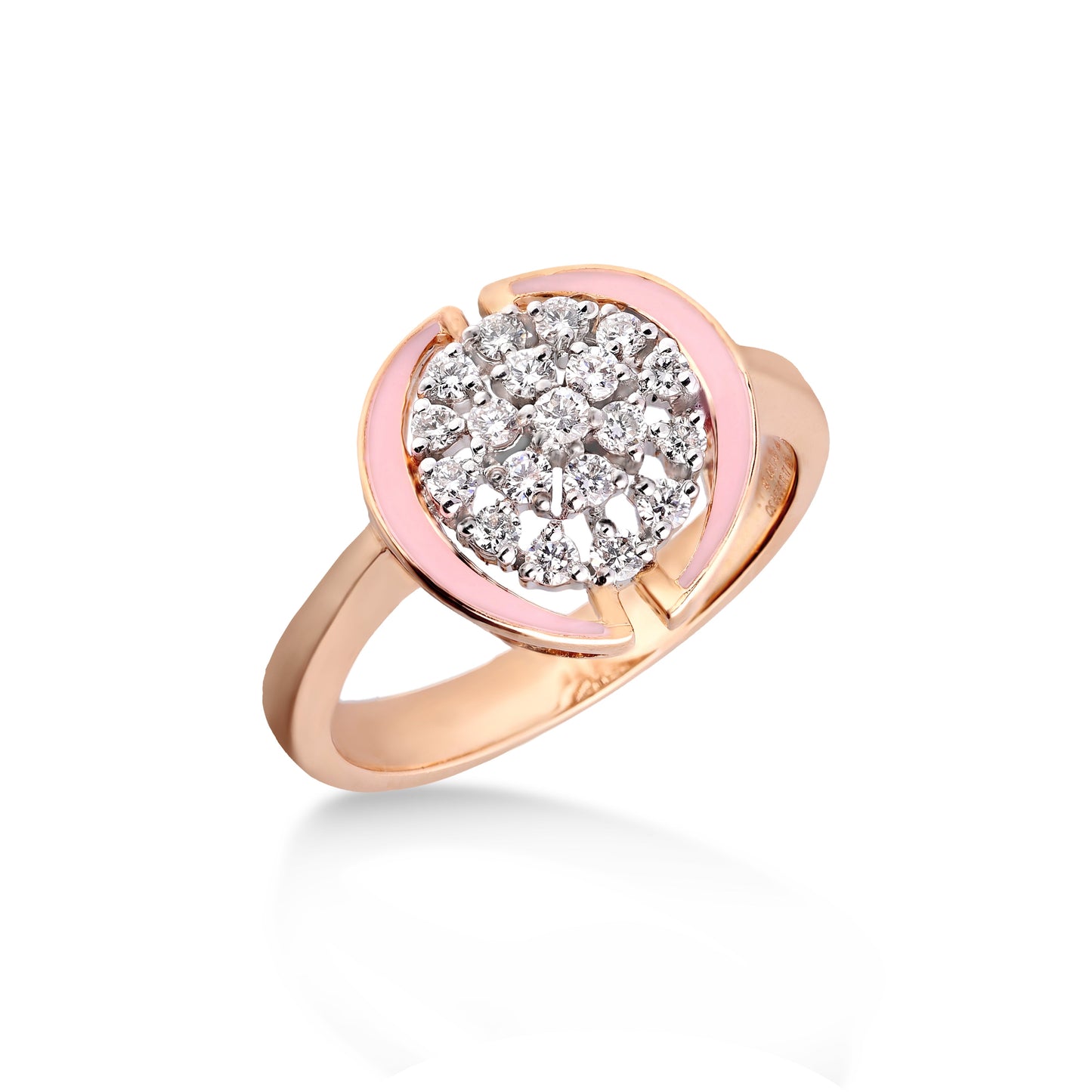 Rosa halo diamond ring