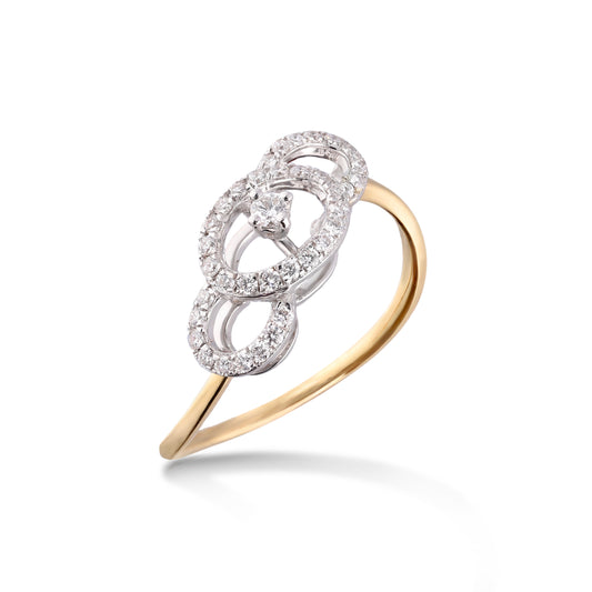 Moon hoops diamond ring