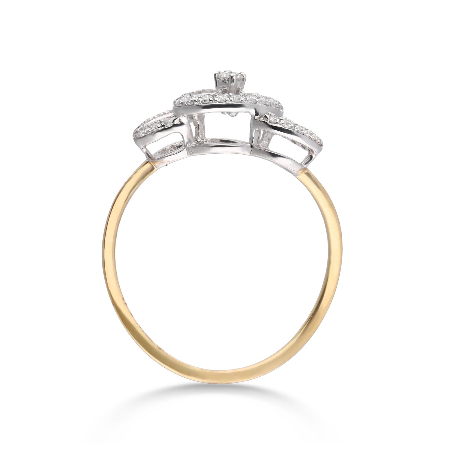 Moon hoops diamond ring