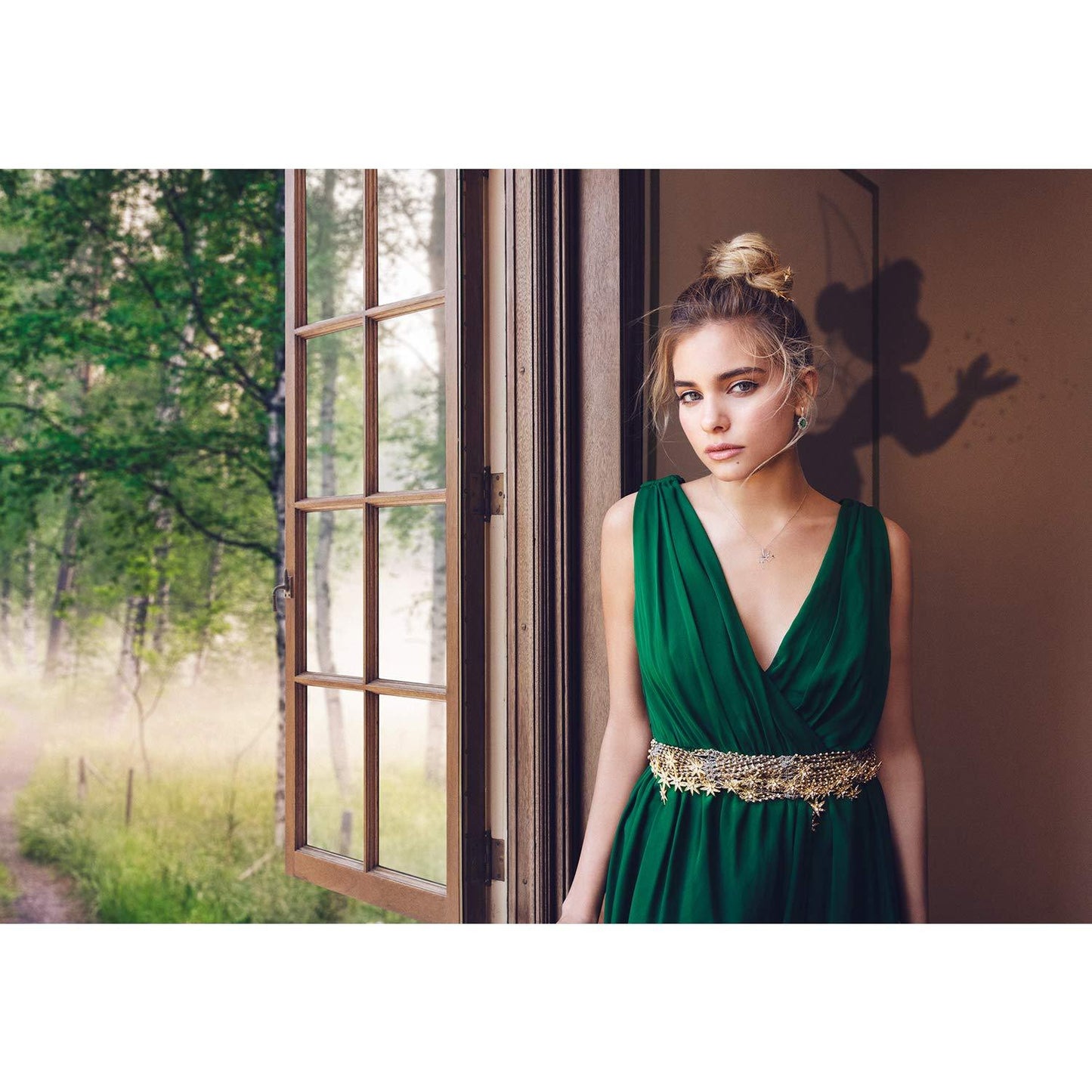 Tinker Bell Sillouette Pendant with 3/8 cttw Diamond