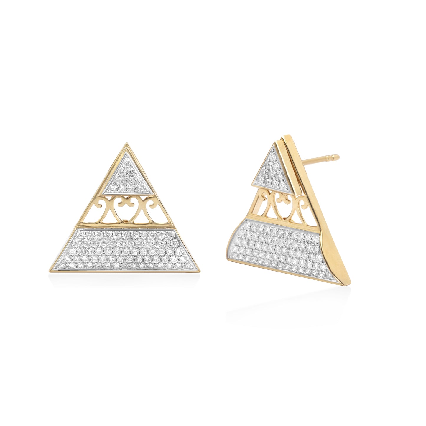 Pyramid Diamond Earrings