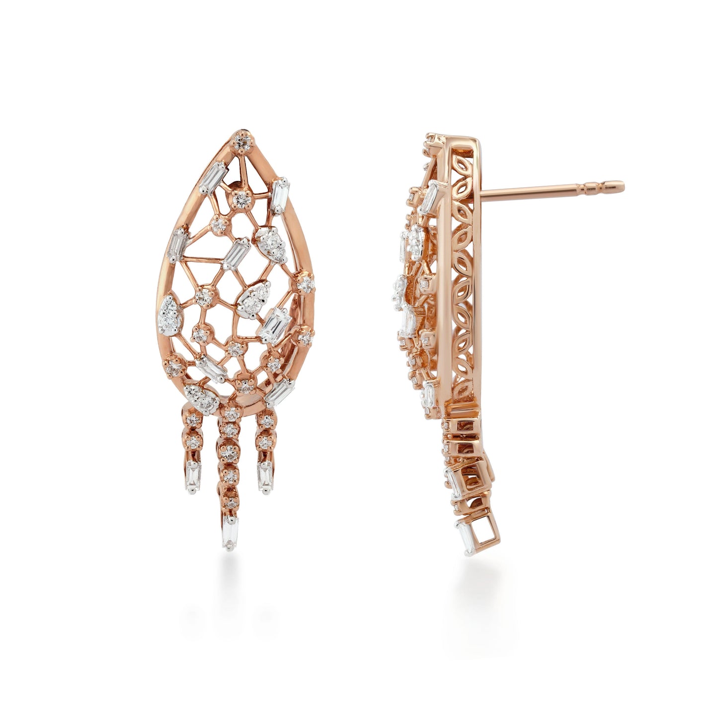 Scatter Waltz Oblique Diamond Earrings