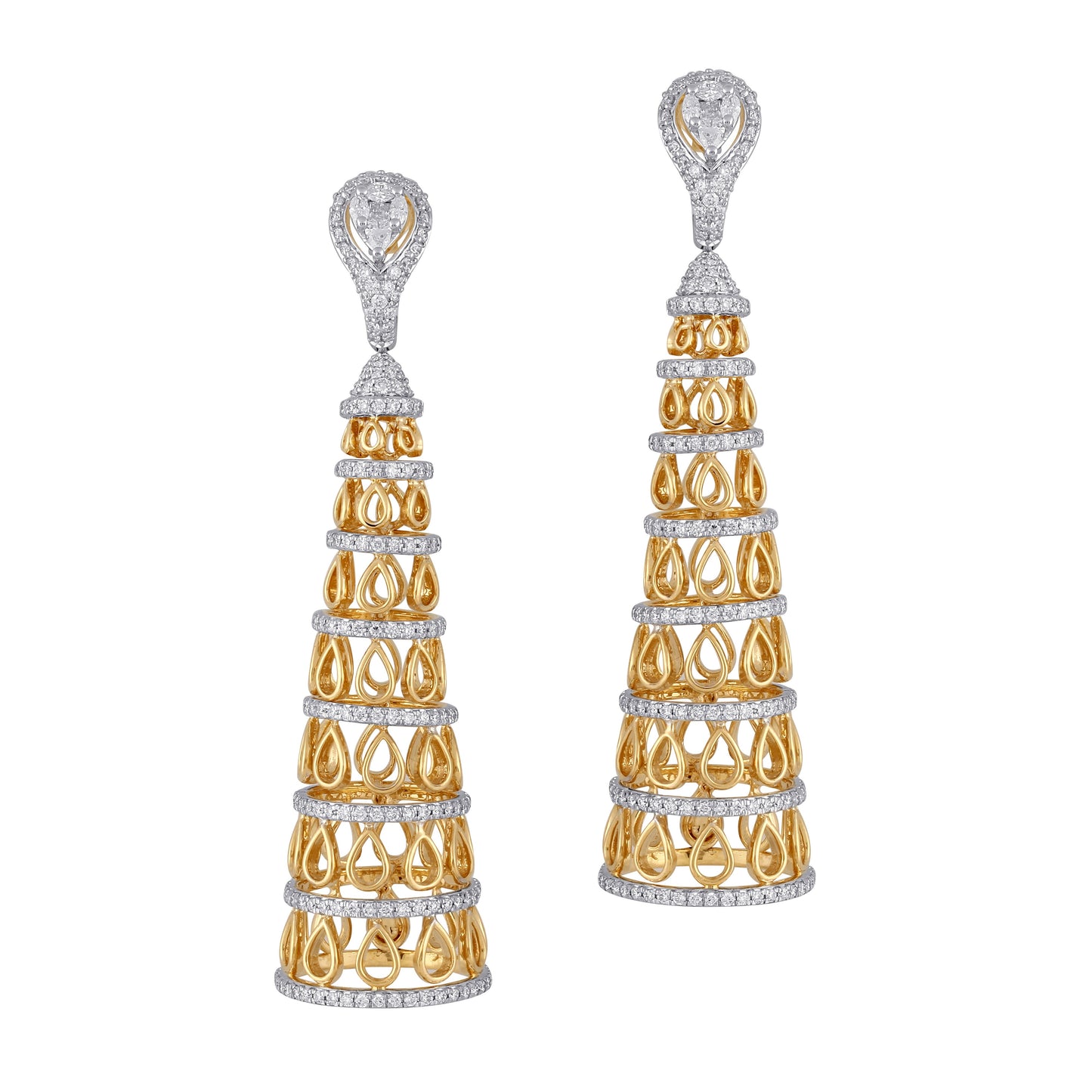 Freeflowing Spire Diamond Earrings