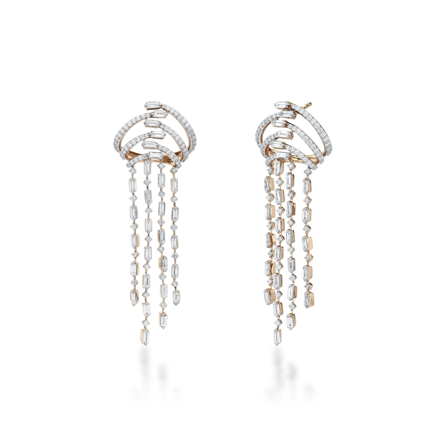 Freeflowing Runnel Diamond Earrings