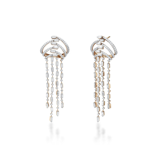 Freeflowing Runnel Diamond Earrings