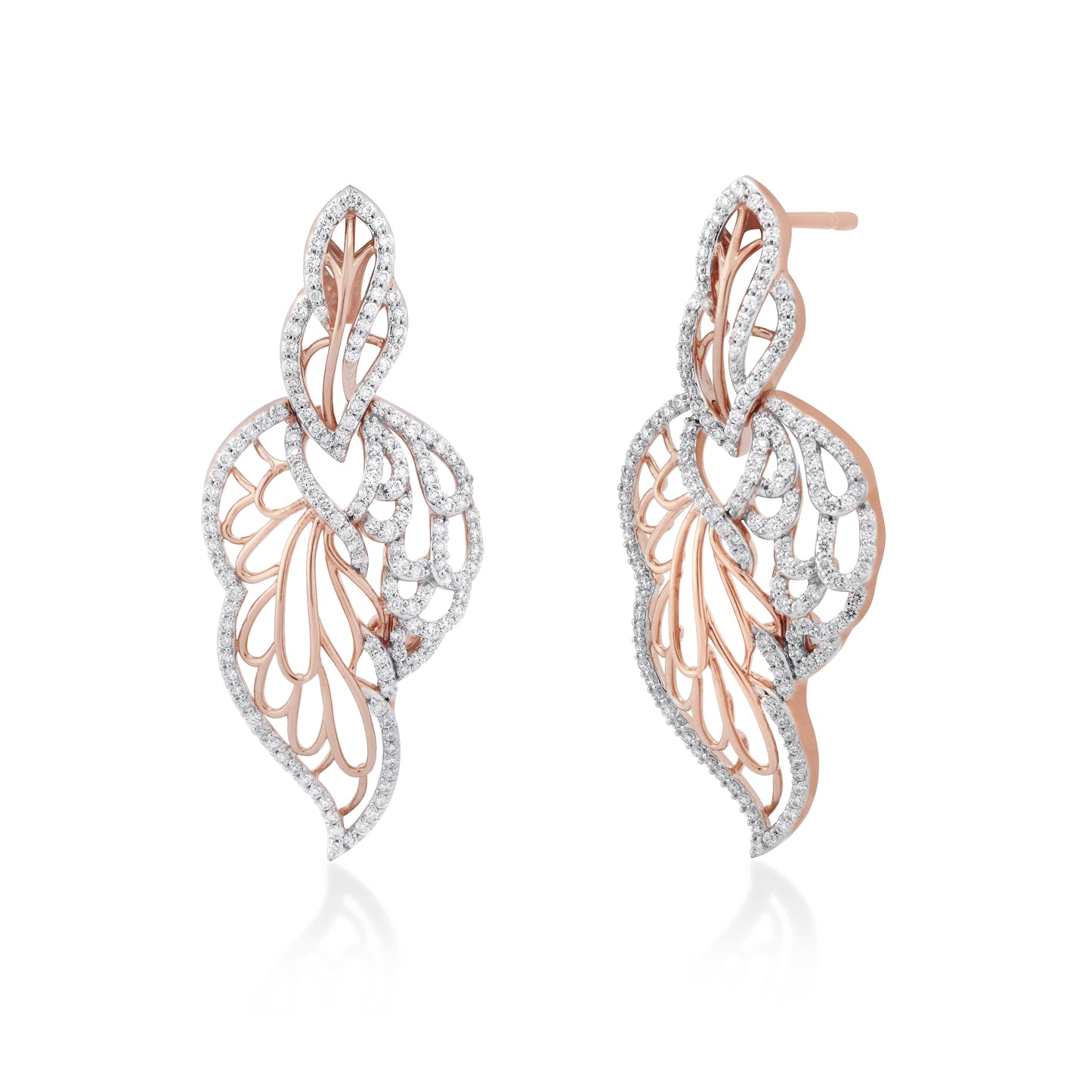 Skyward Bound Feathered Diamond Earrings