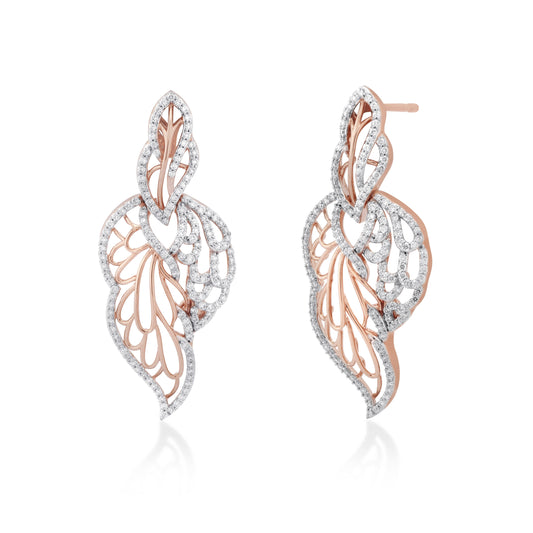 Skyward Bound Feathered Diamond Earrings