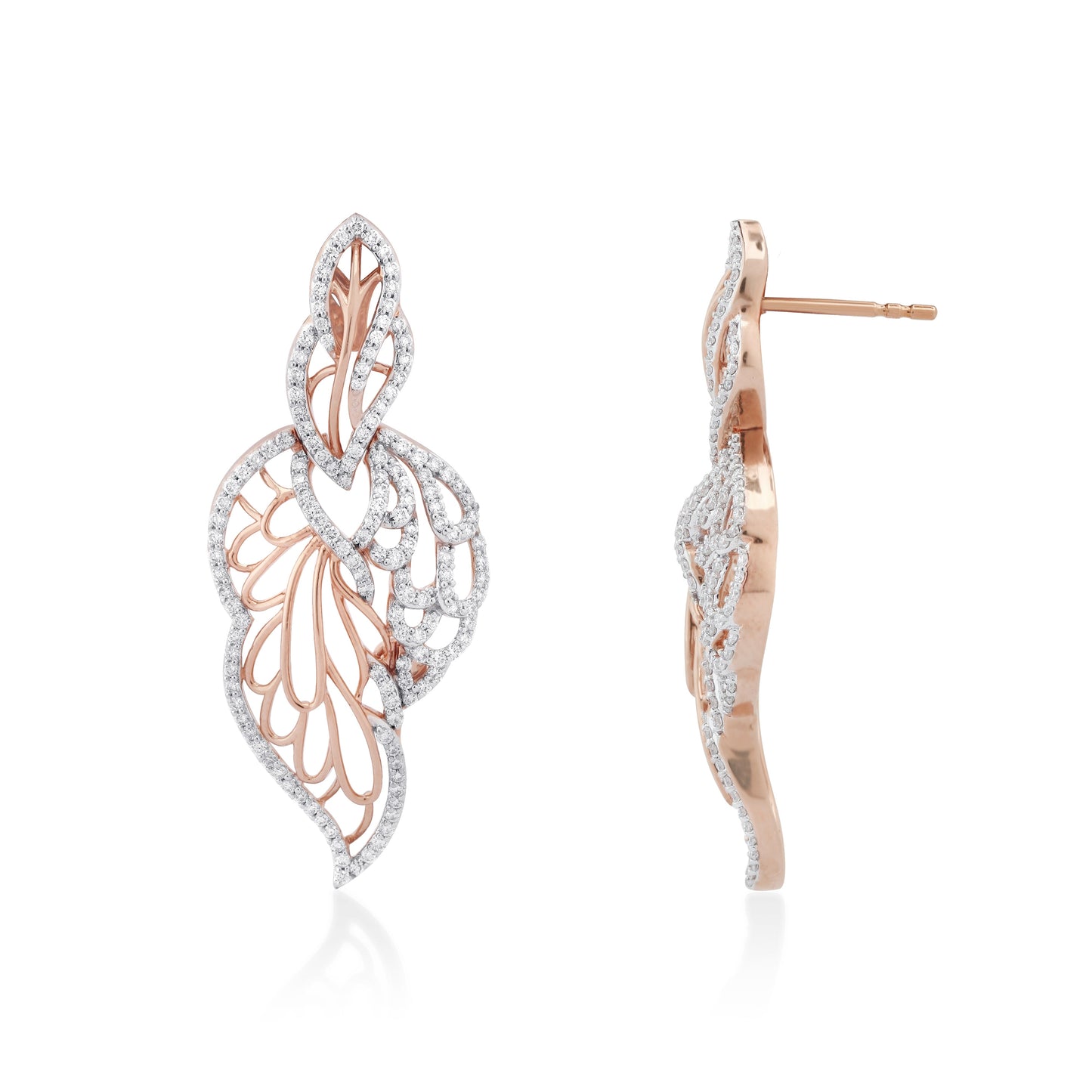 Skyward Bound Feathered Diamond Earrings