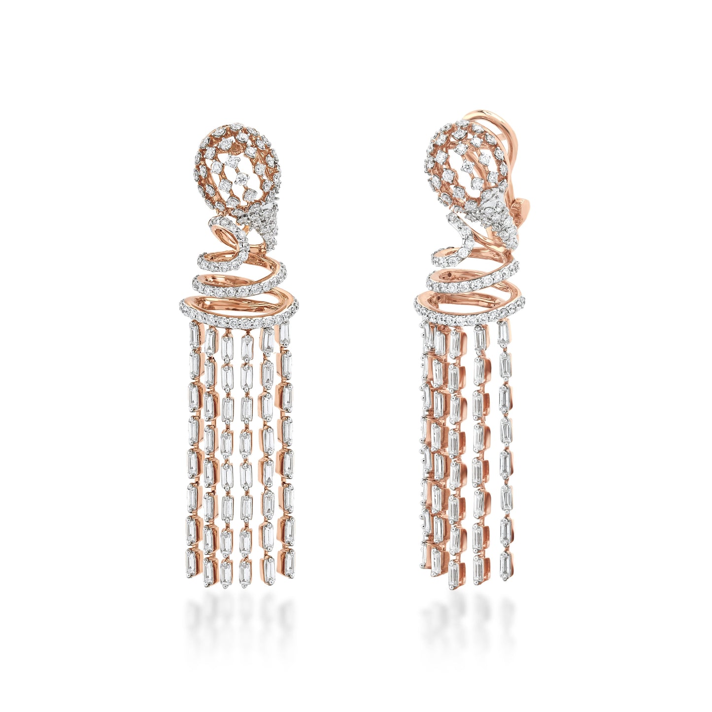 Freeflowing Rivulet Diamond Earrings