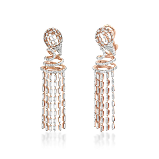 Freeflowing Rivulet Diamond Earrings