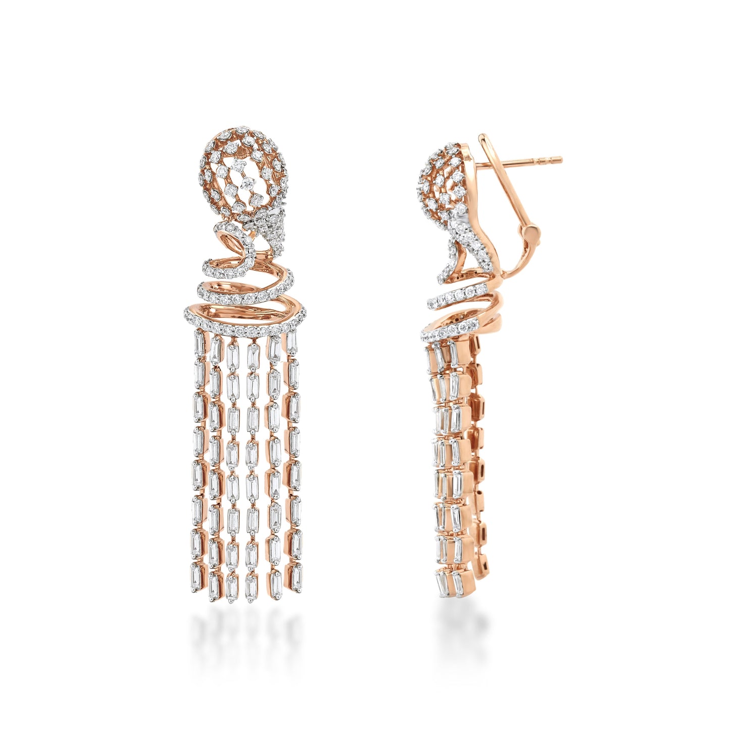 Freeflowing Rivulet Diamond Earrings