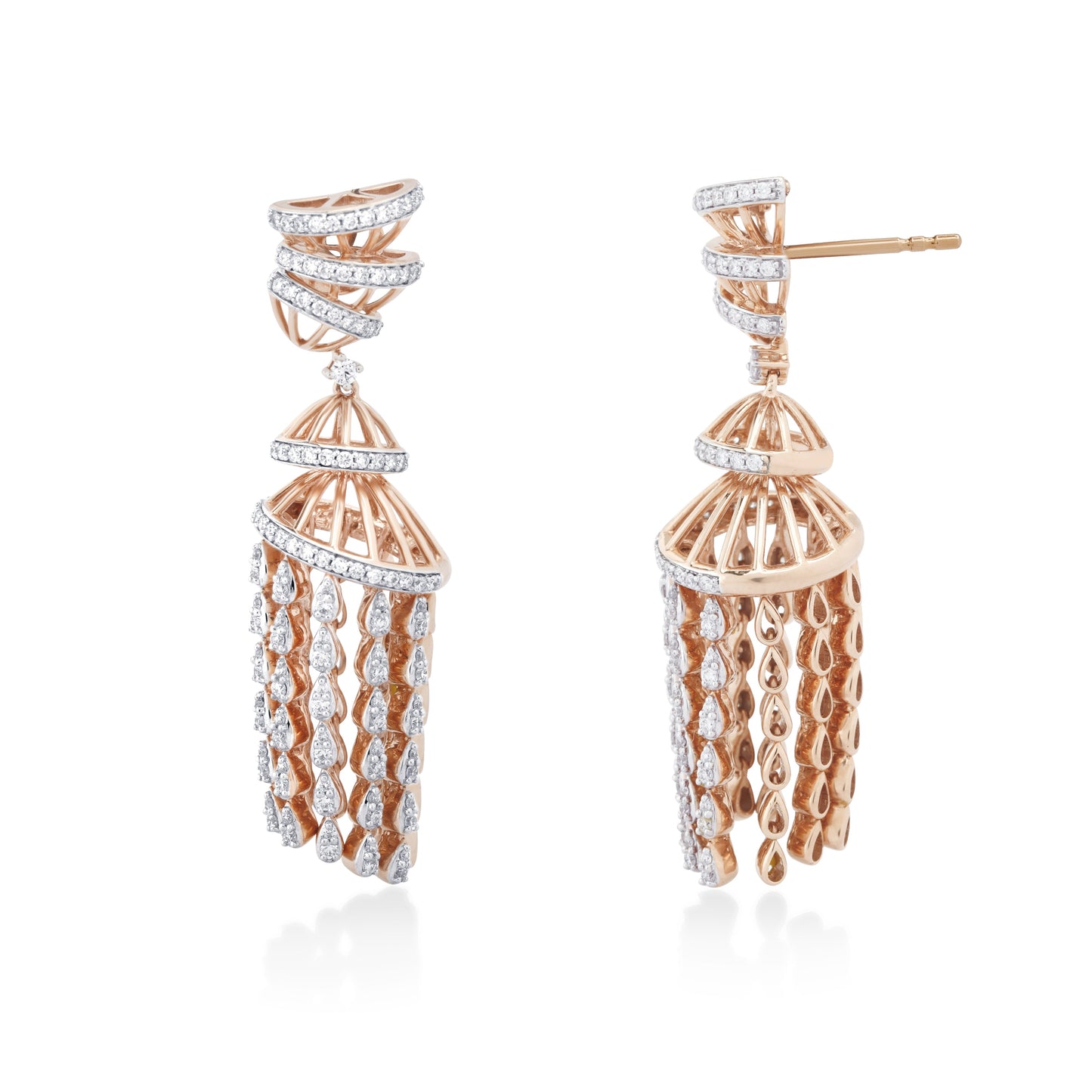 Freeflowing Pirouette Diamond Earrings