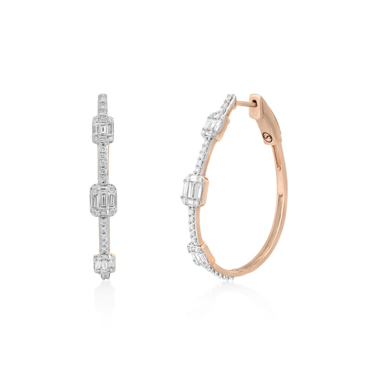 Circled Sash Diamond Earrings