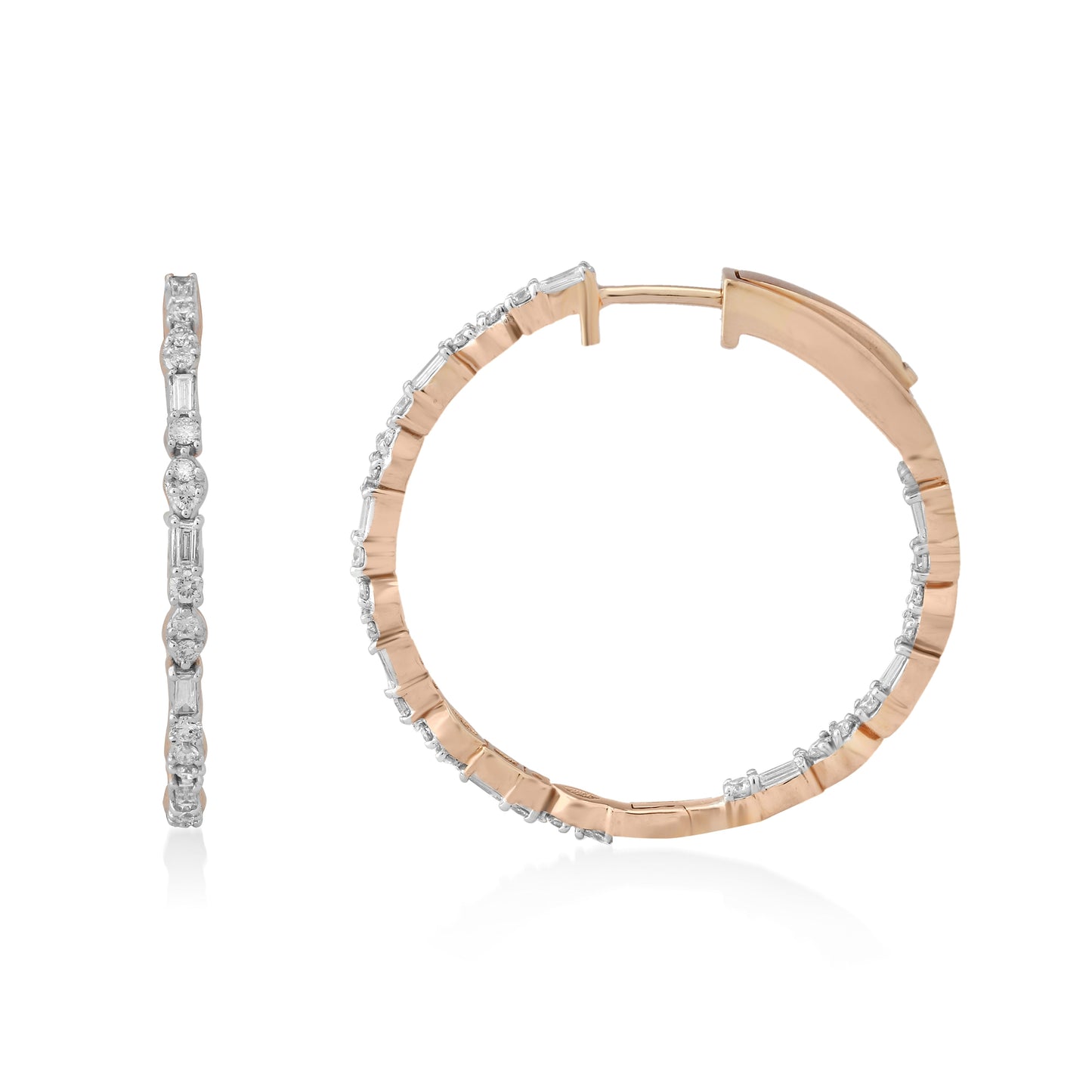 Circled Onehalf Diamond Earrings