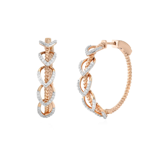 Circled Heartstring Diamond Earrings