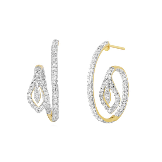 Circled Intertwined Diamond Earrings